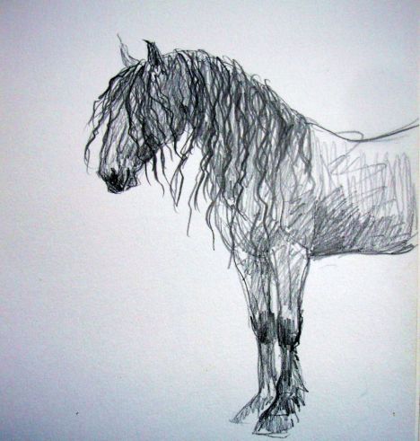 zuidlaardermarkt Horse fair art sketch6